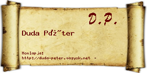 Duda Péter névjegykártya