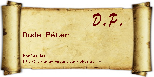 Duda Péter névjegykártya