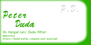 peter duda business card