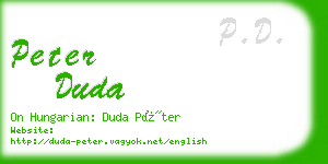 peter duda business card